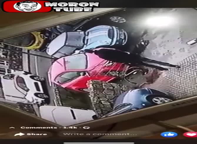 Video :His automobile does not allow that to happen as he lashes out at a trolley that scraped it!